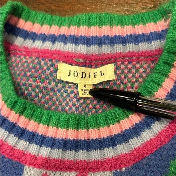 JODIFL Multicolor Abstract Crewneck Sweater small - Picture 2 of 4